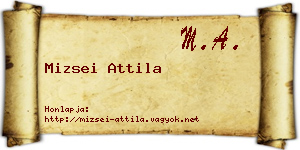 Mizsei Attila névjegykártya